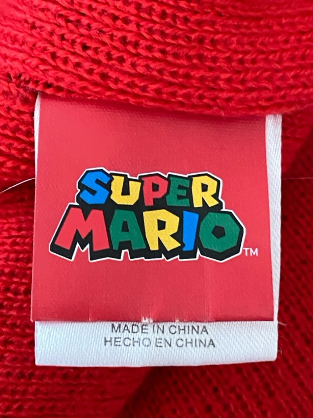 Super Mario Knit Beanie Hat Pom Pom Ear Flap Nintendo Gray Red Boys One Size